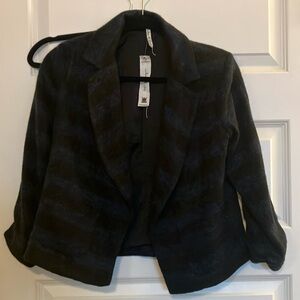 Anthro Willow and Clay Cropped Striped Blazer